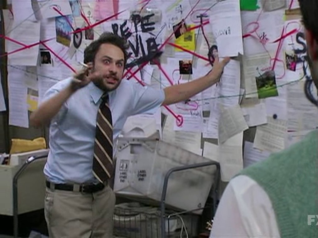 Charlie Day Conspiracy Board from It's Always Sunny in Philadelphia