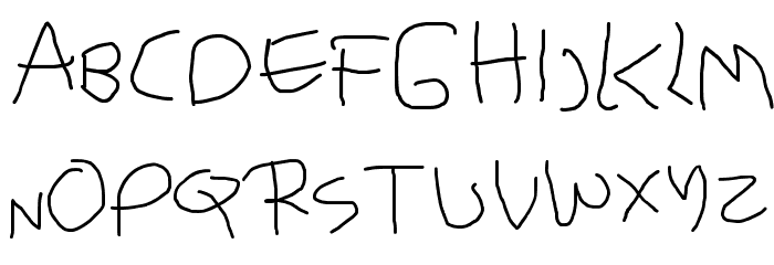Child's handwriting alphabet