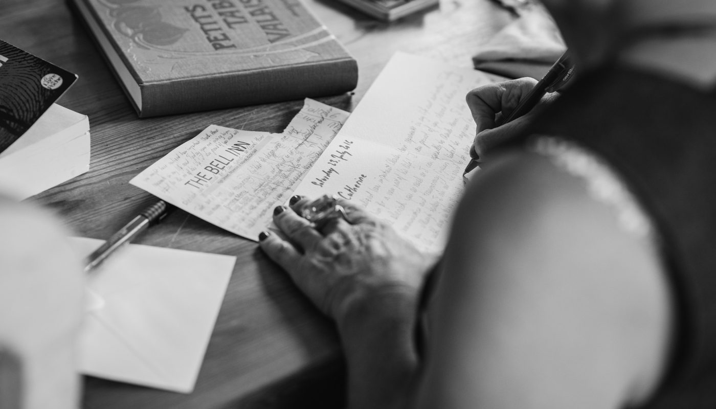 Woman hand writing beautifully