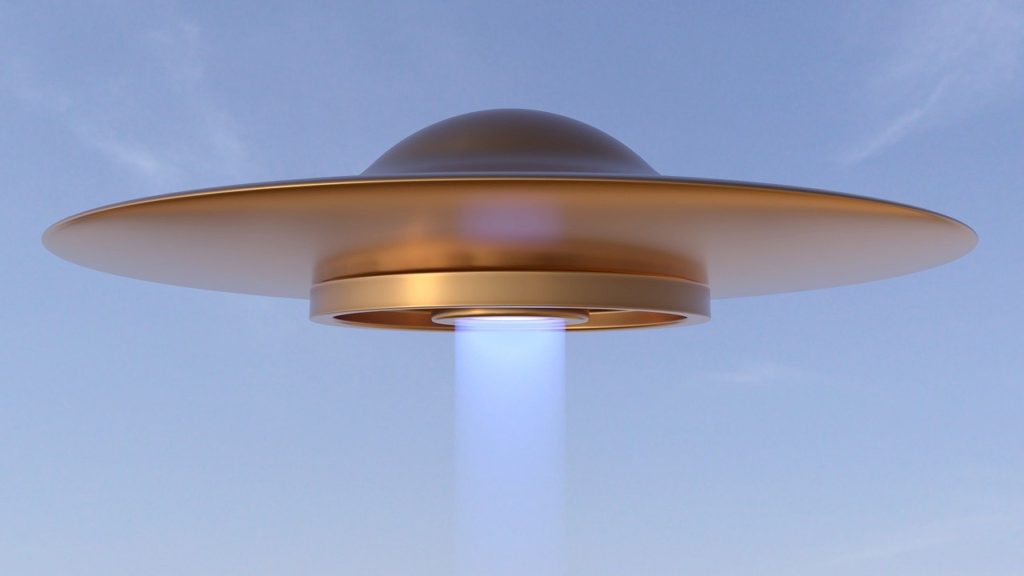 Old style UFO spacecraft, flying saucer