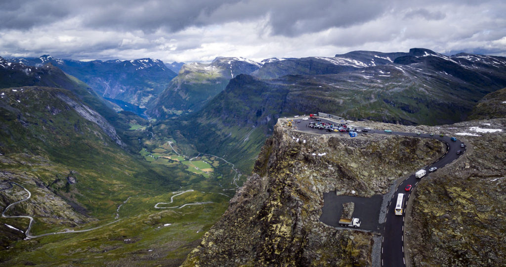 Geirangerfjord mountains and trails