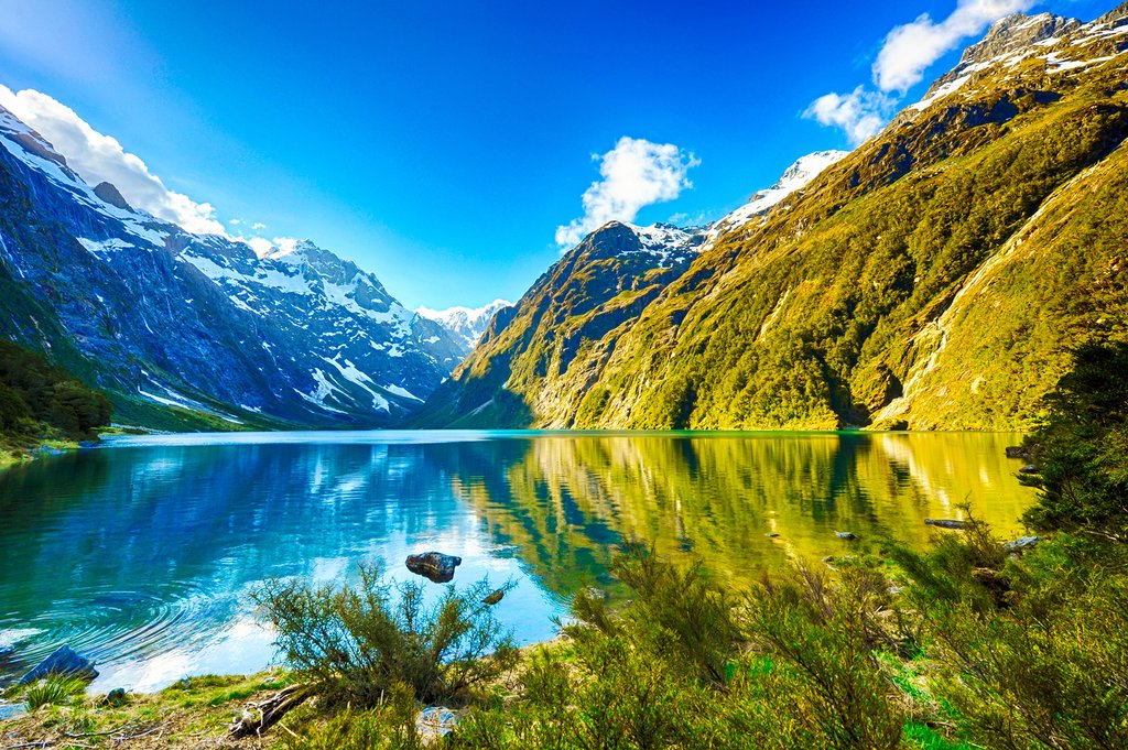 Fiordland National Park lake and mountains