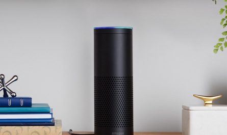 Amazon echo device on desk