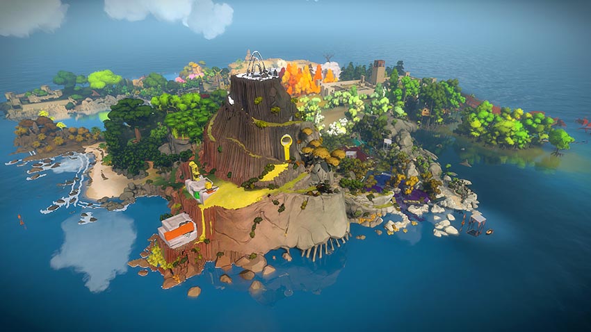 Screenshot of island from The Witness game